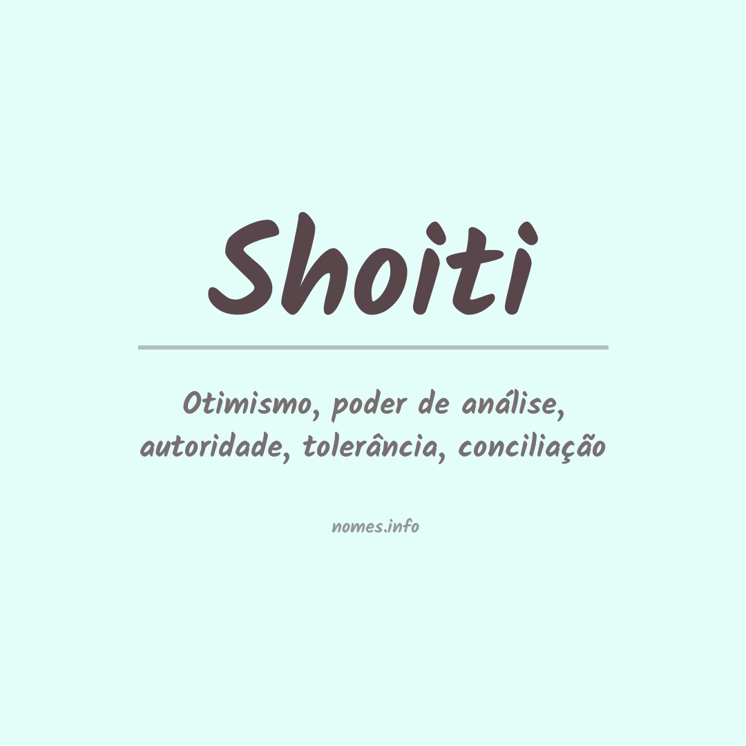 Significado do nome Shoiti