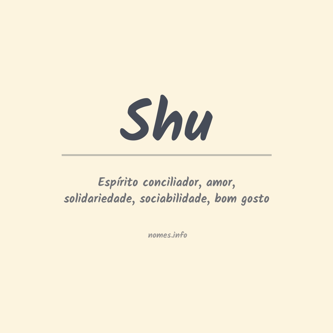 Significado do nome Shu