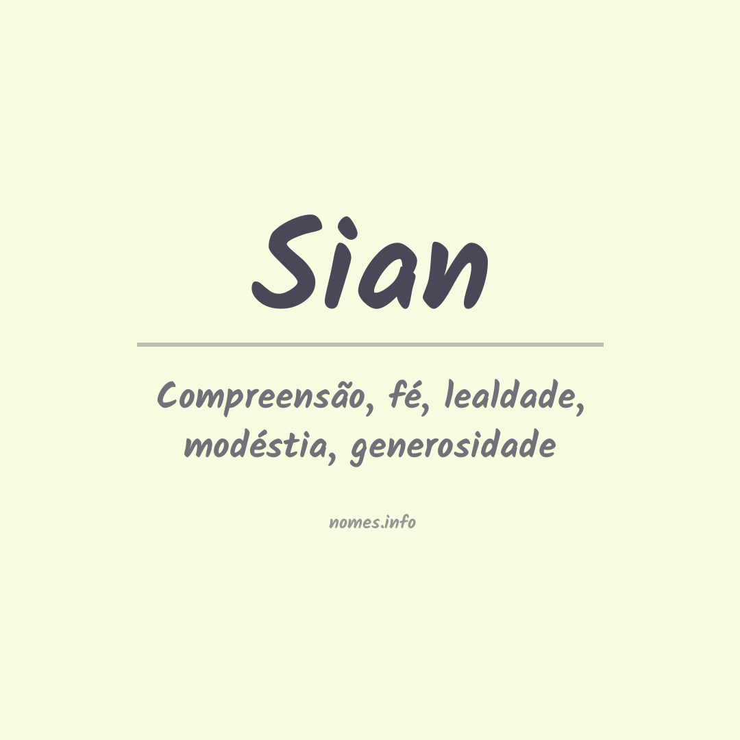 Significado do nome Sian