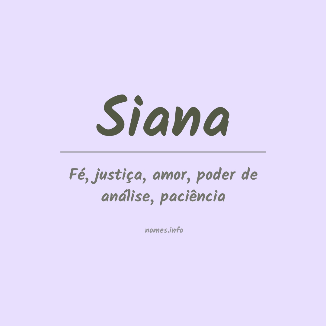 Significado do nome Siana