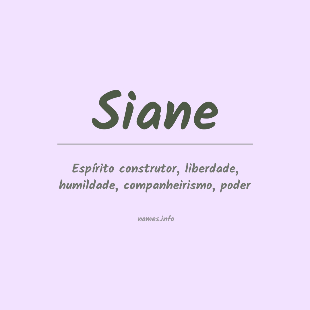 Significado do nome Siane