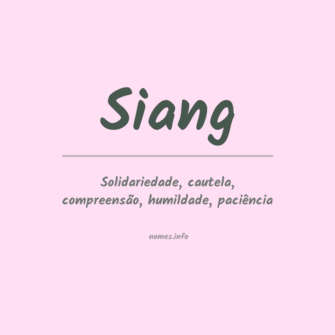 Significado do nome Siang