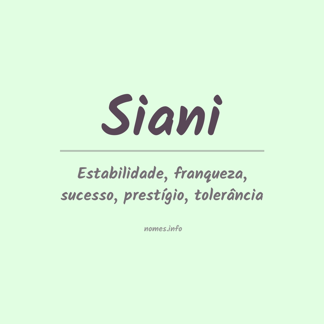 Significado do nome Siani