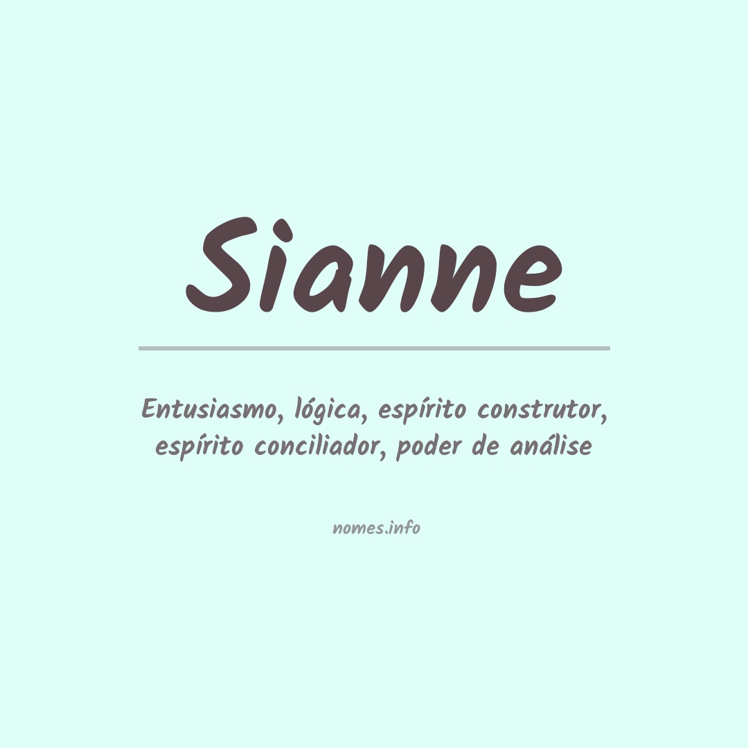 Significado do nome Sianne