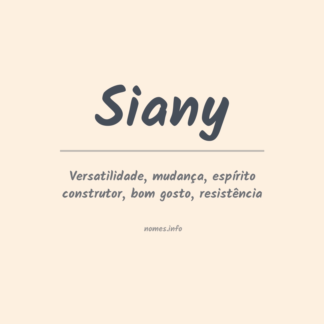 Significado do nome Siany