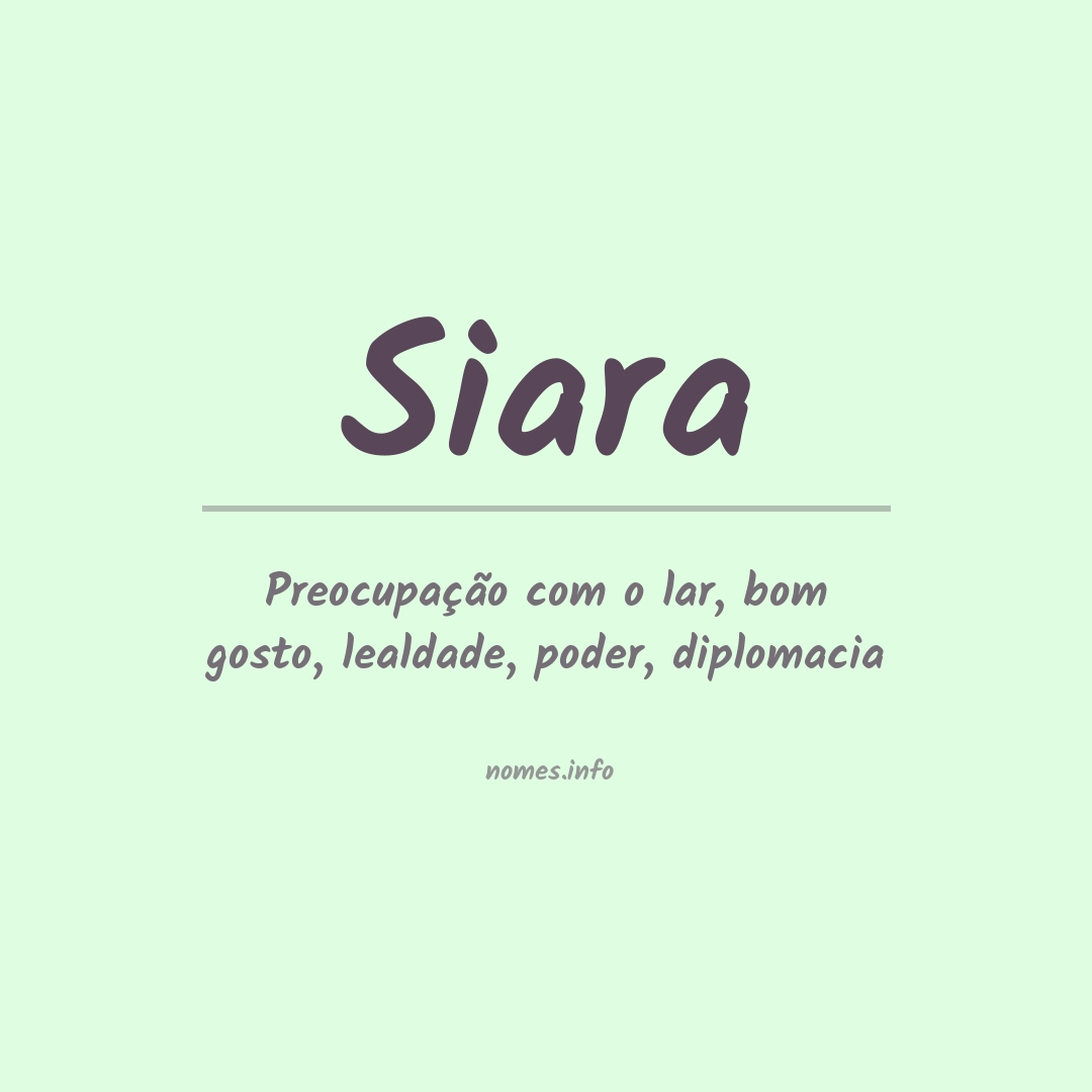 Significado do nome Siara