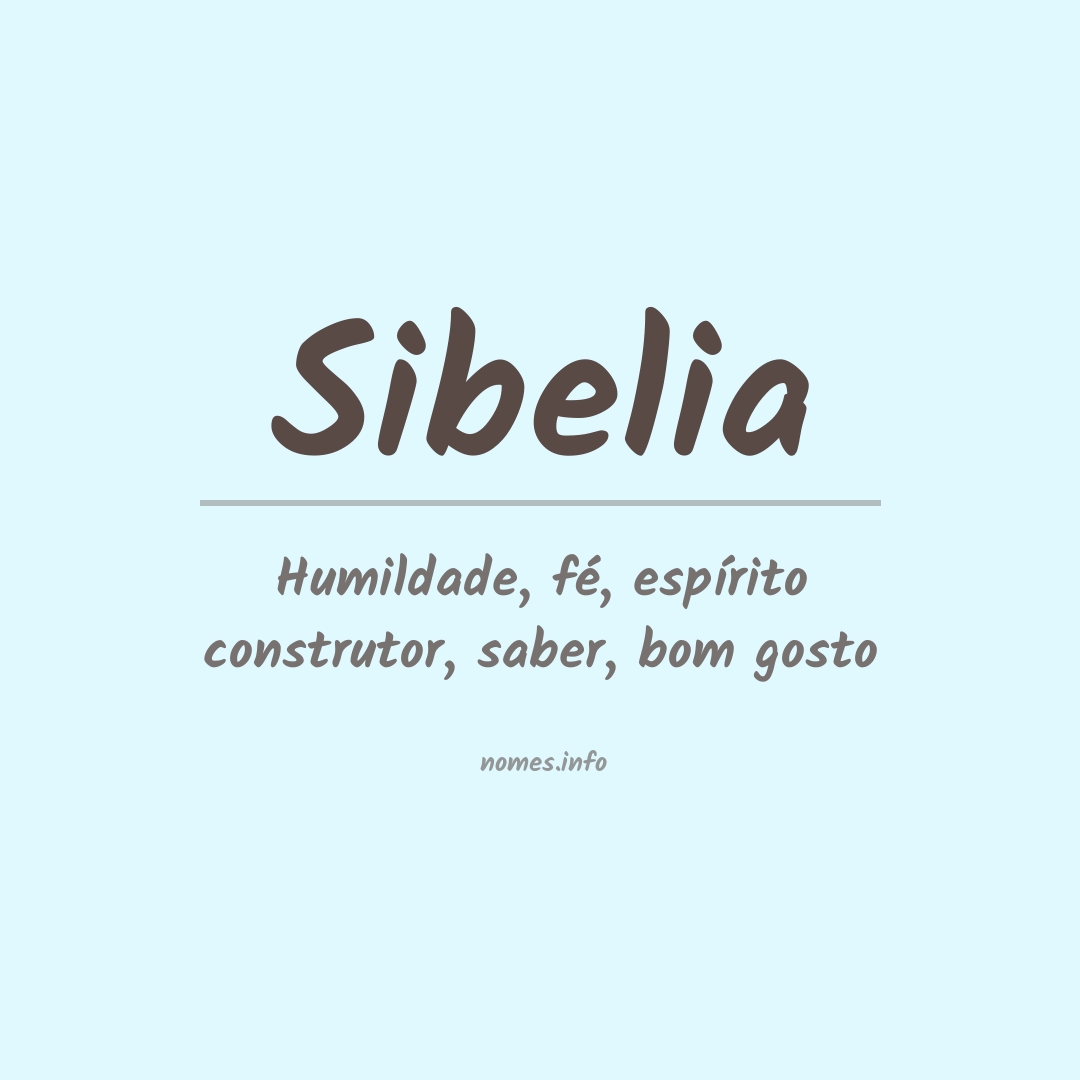 Significado do nome Sibelia