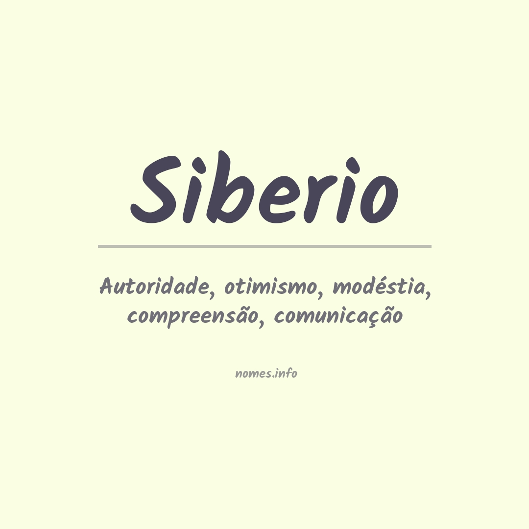 Significado do nome Siberio