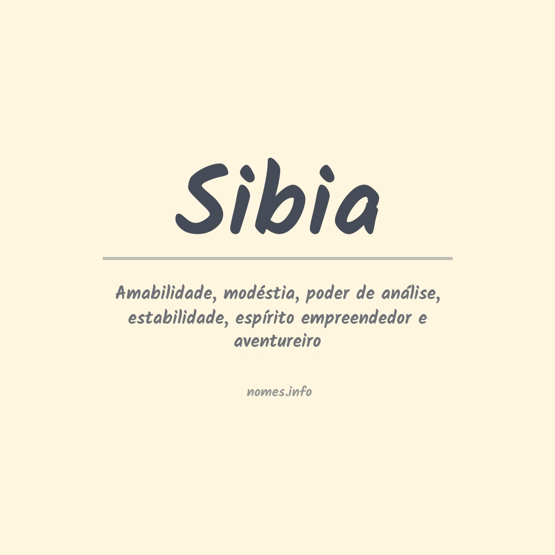 Significado do nome Sibia