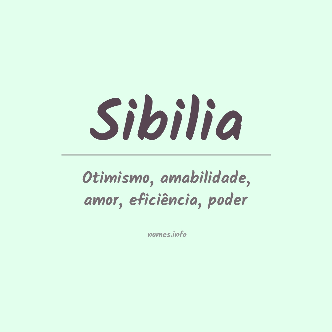 Significado do nome Sibilia