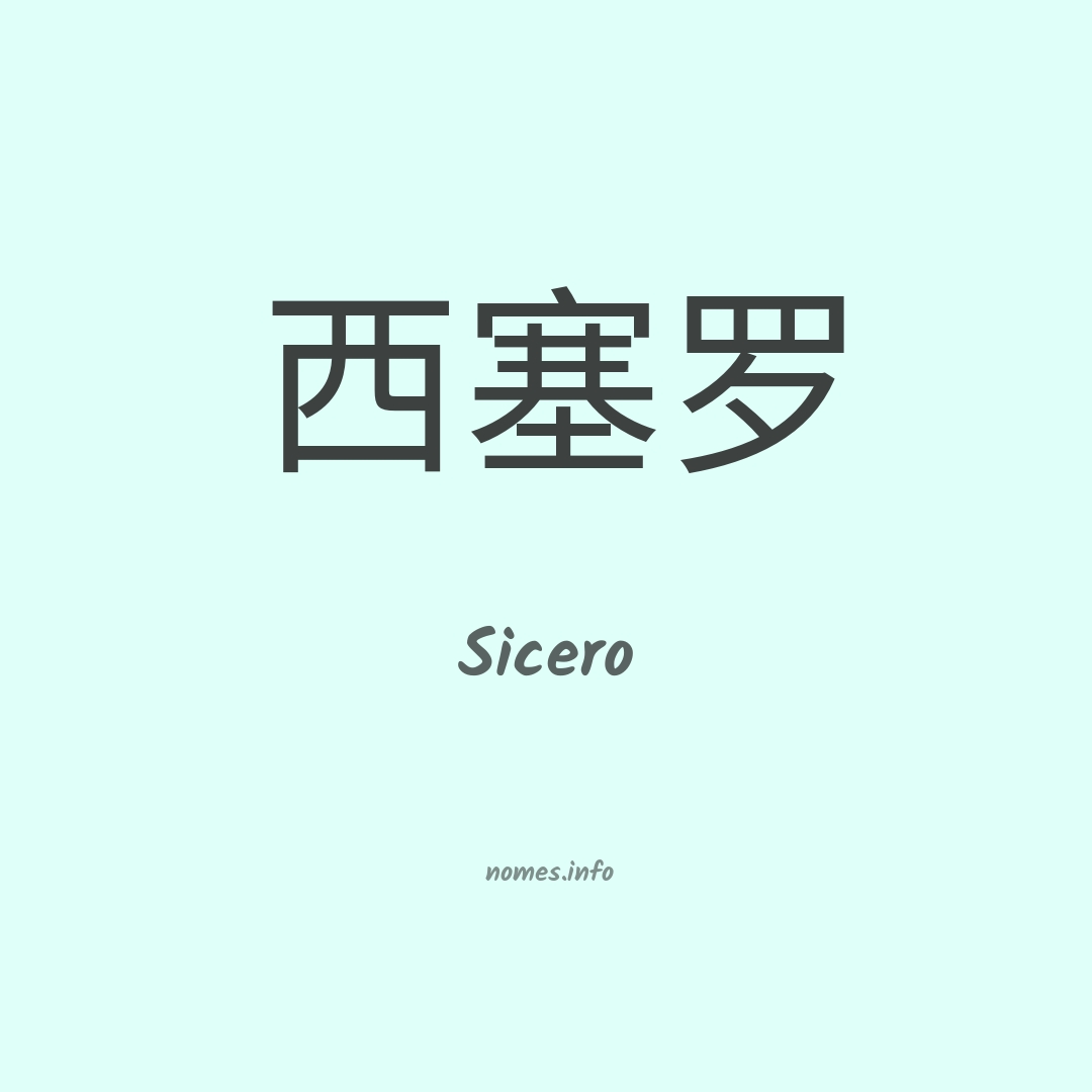 Sicero em chinês