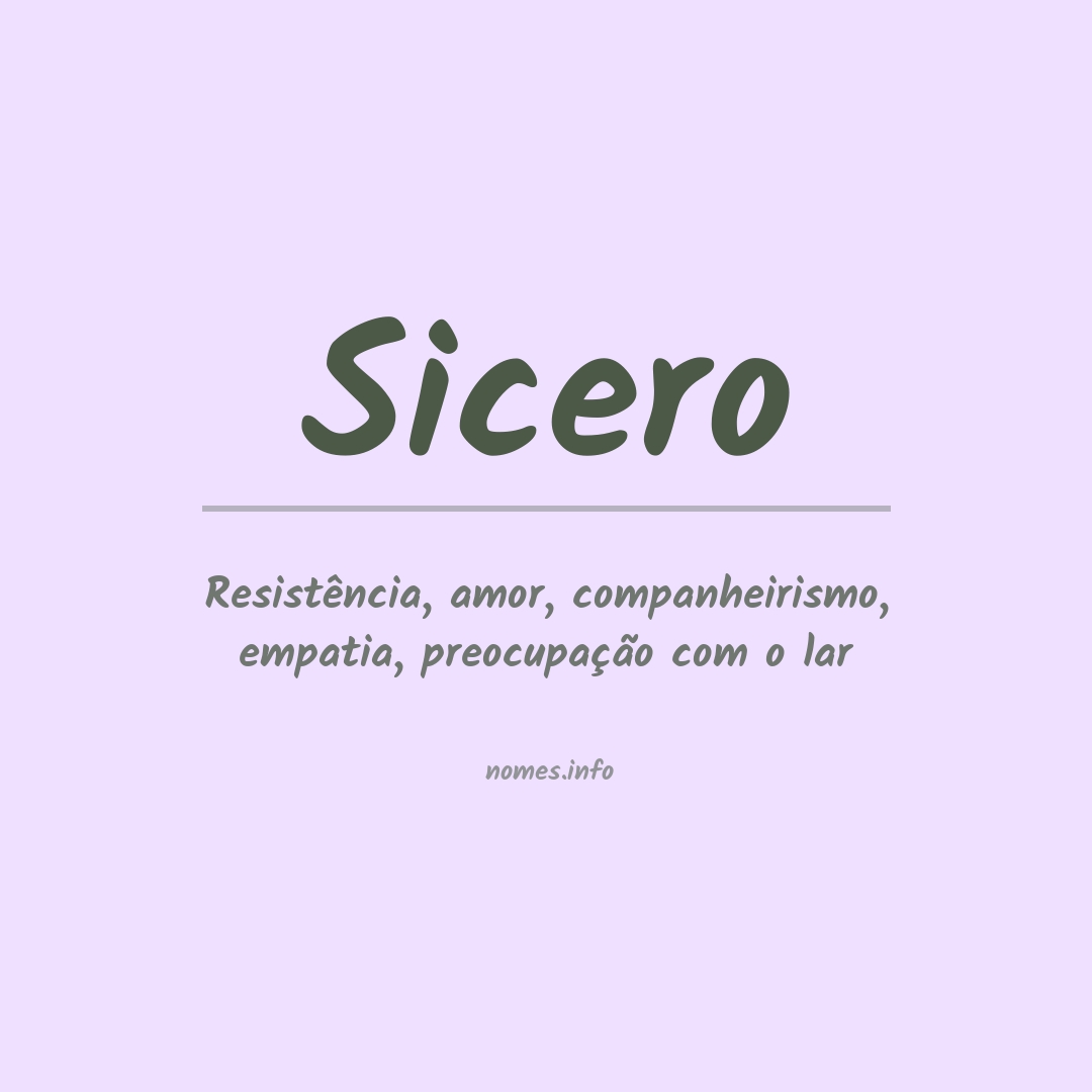 Significado do nome Sicero