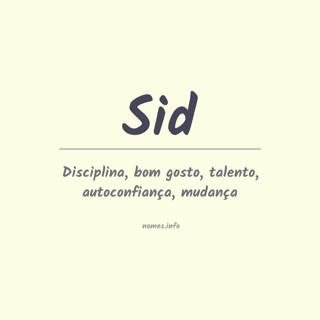 Significado do nome Sid