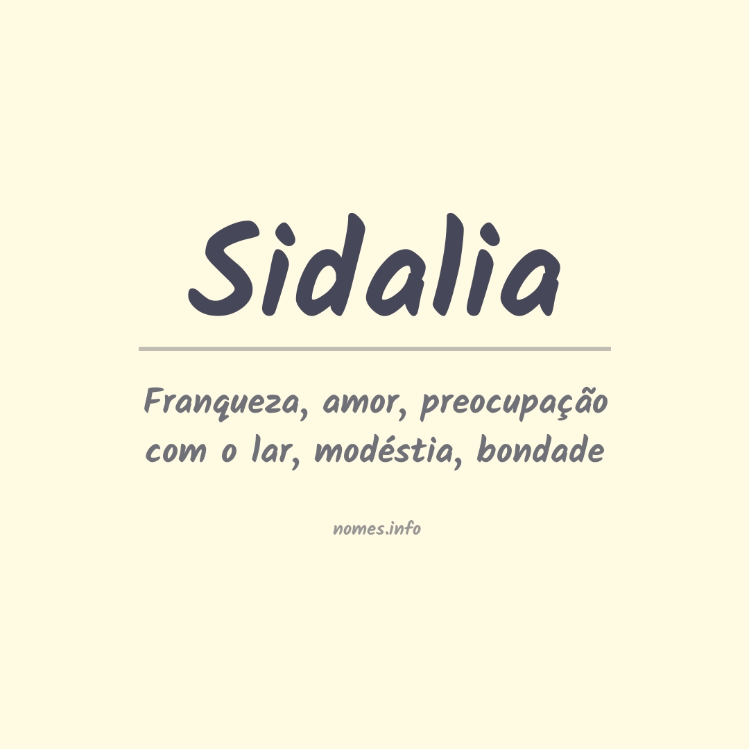 Significado do nome Sidalia