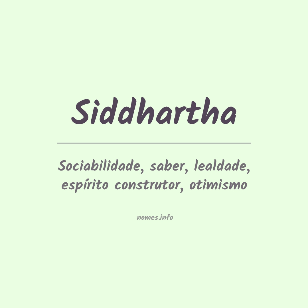 Significado do nome Siddhartha