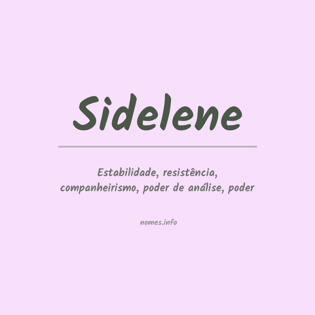 Significado do nome Sidelene