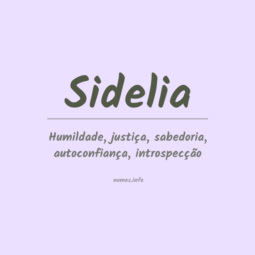 Significado do nome Sidelia