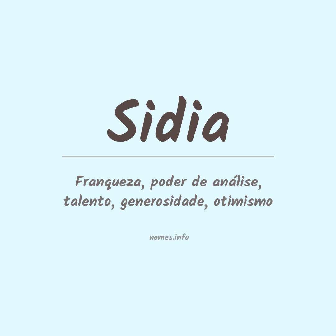Significado do nome Sidia
