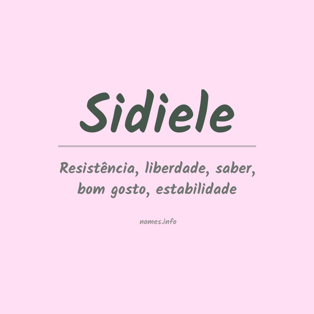 Significado do nome Sidiele