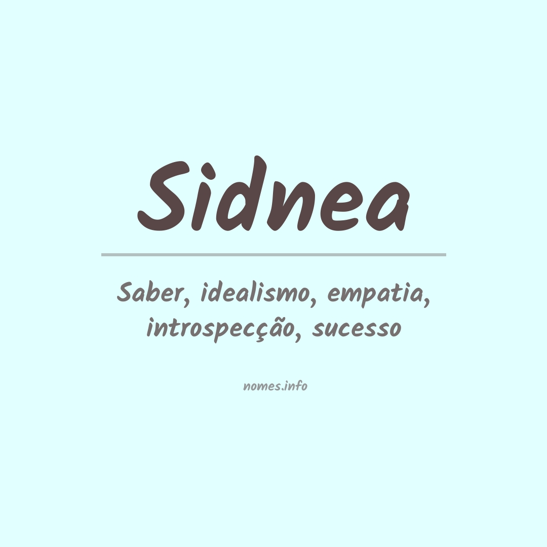 Significado do nome Sidnea