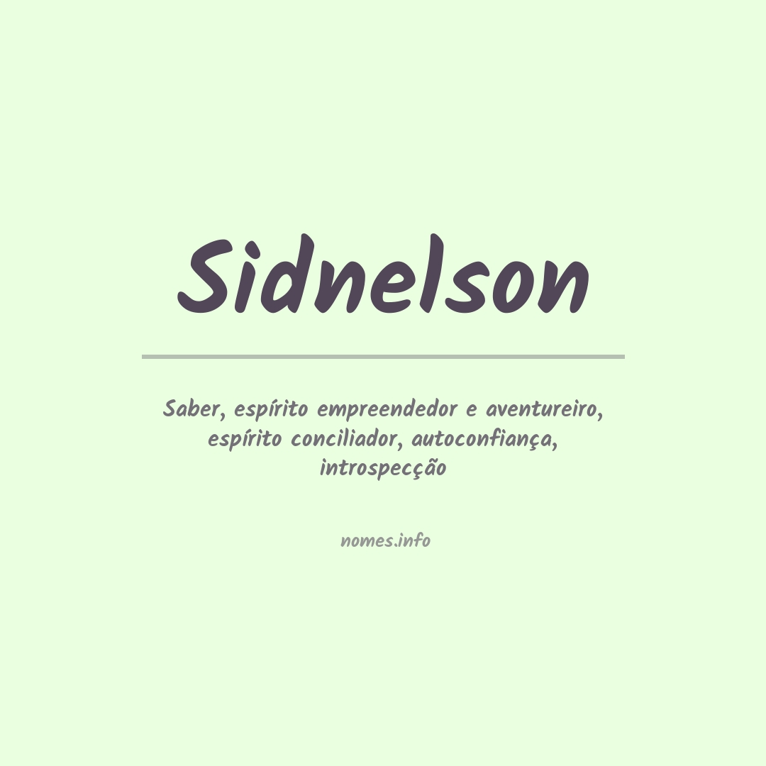 Significado do nome Sidnelson
