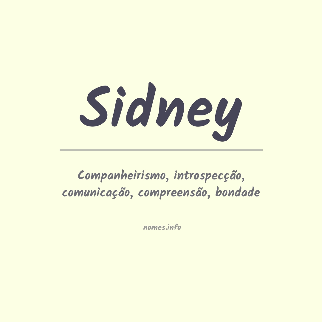 Significado do nome Sidney