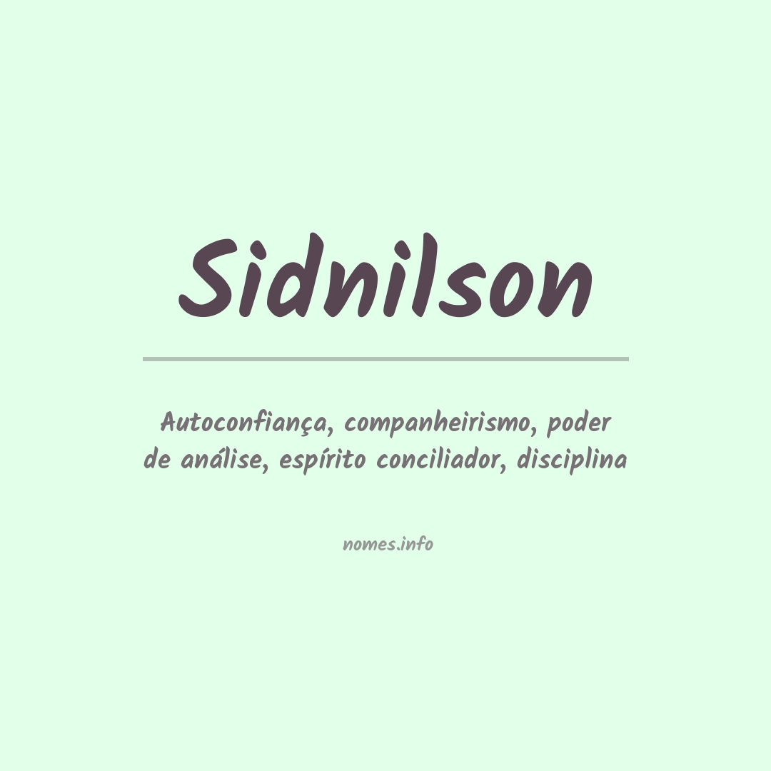 Significado do nome Sidnilson