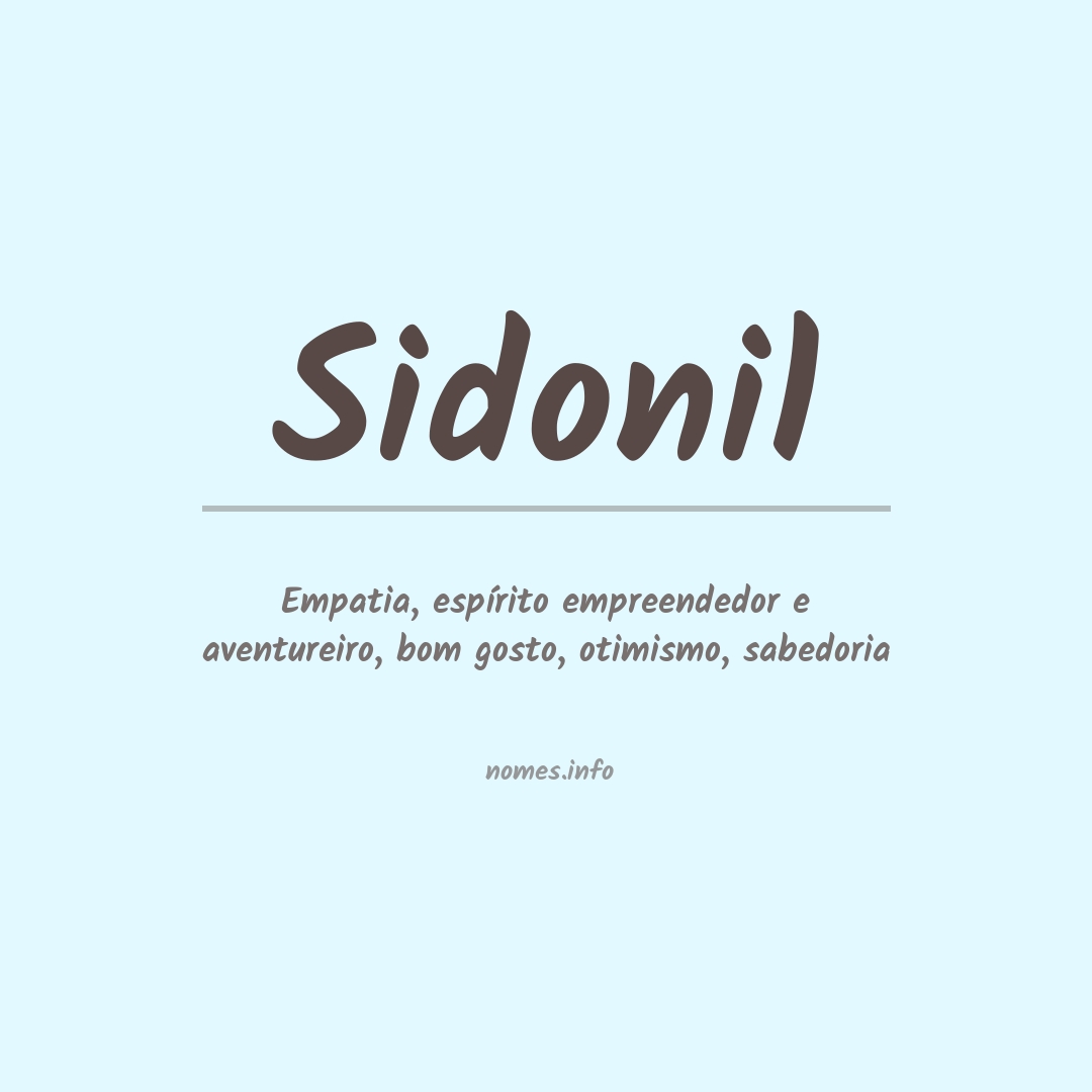 Significado do nome Sidonil