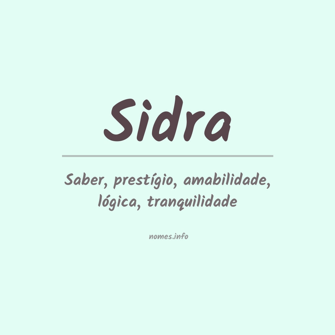Significado do nome Sidra