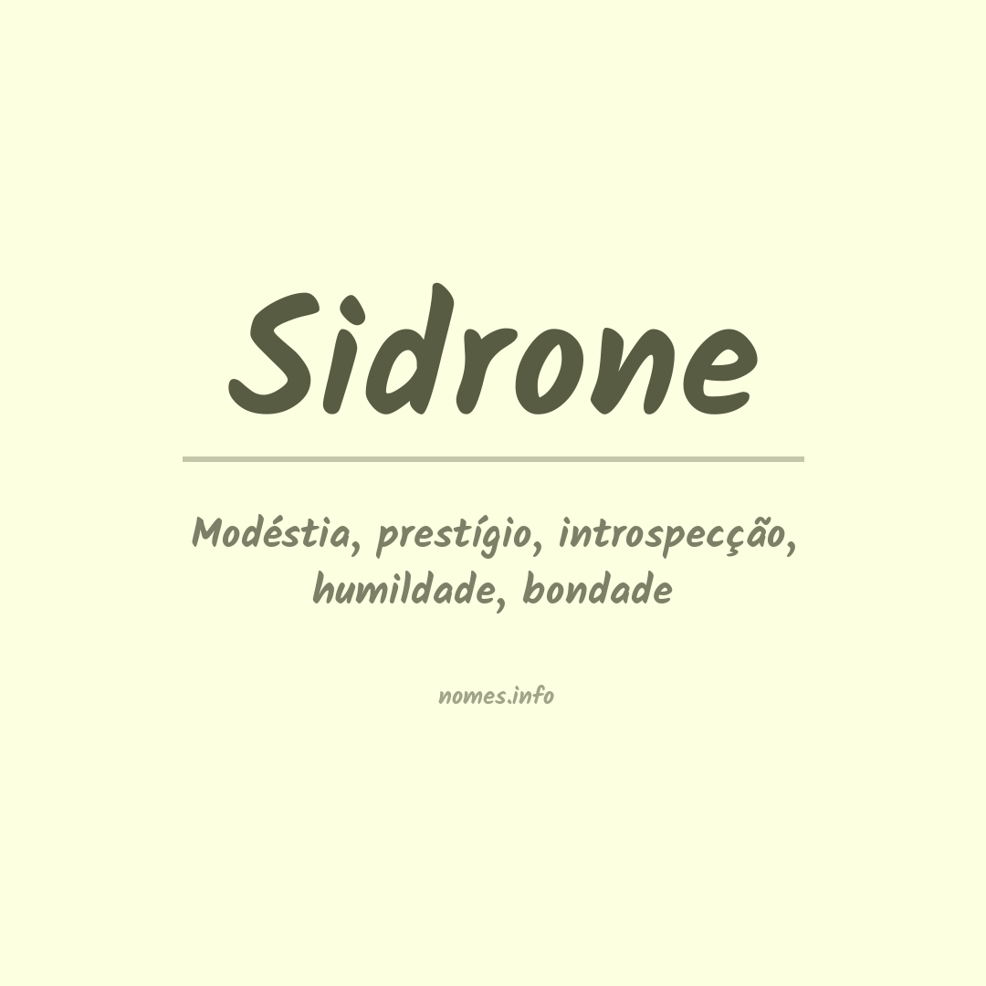 Significado do nome Sidrone