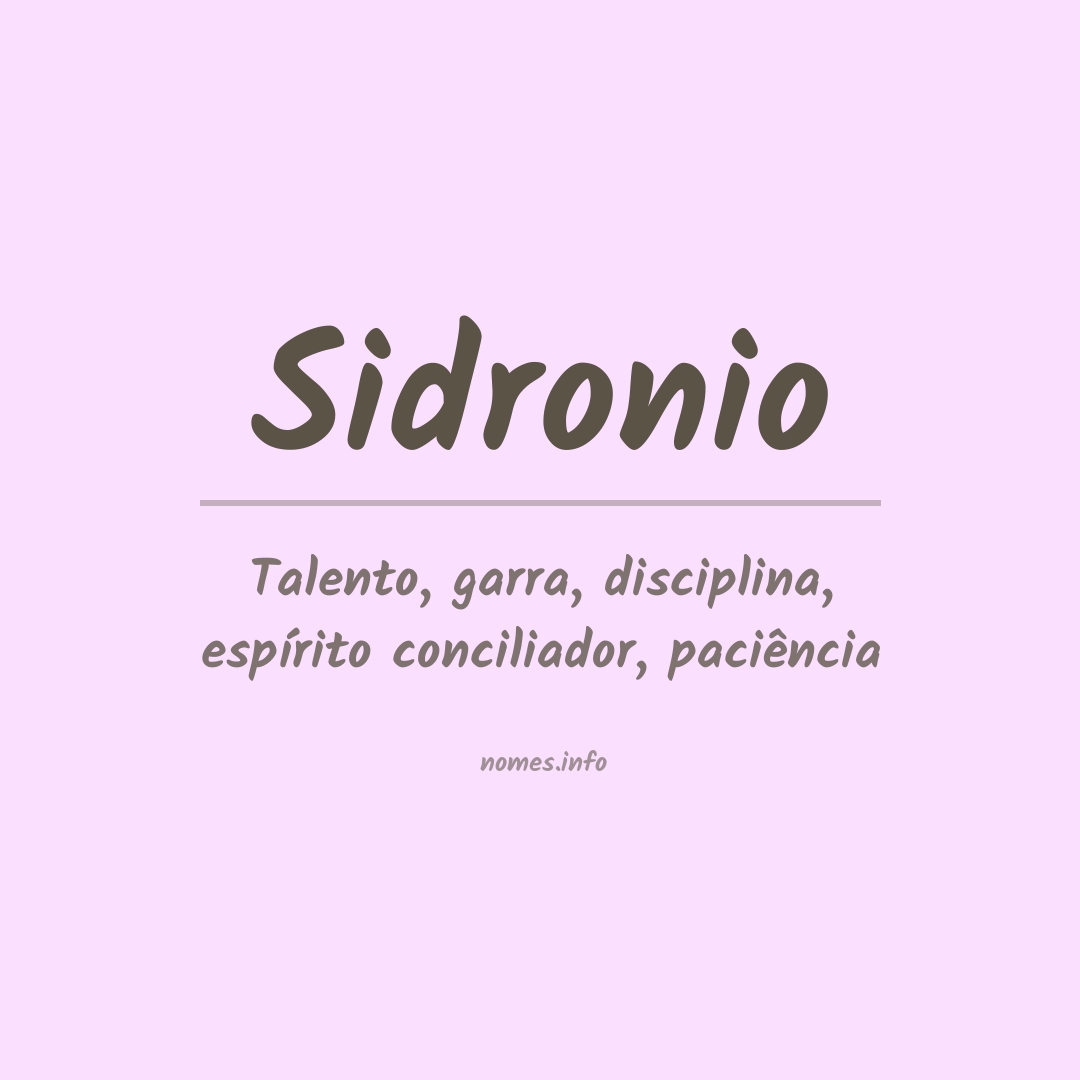Significado do nome Sidronio
