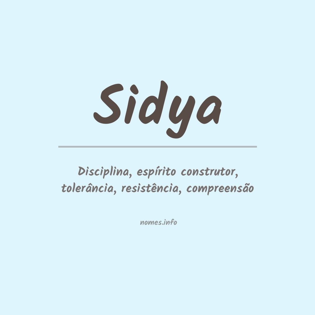 Significado do nome Sidya