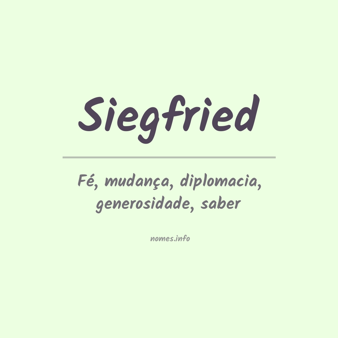 Significado do nome Siegfried
