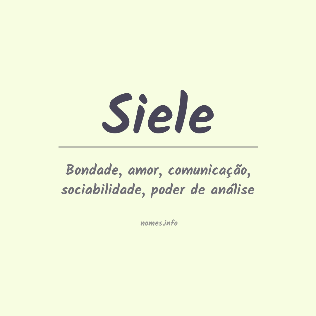 Significado do nome Siele