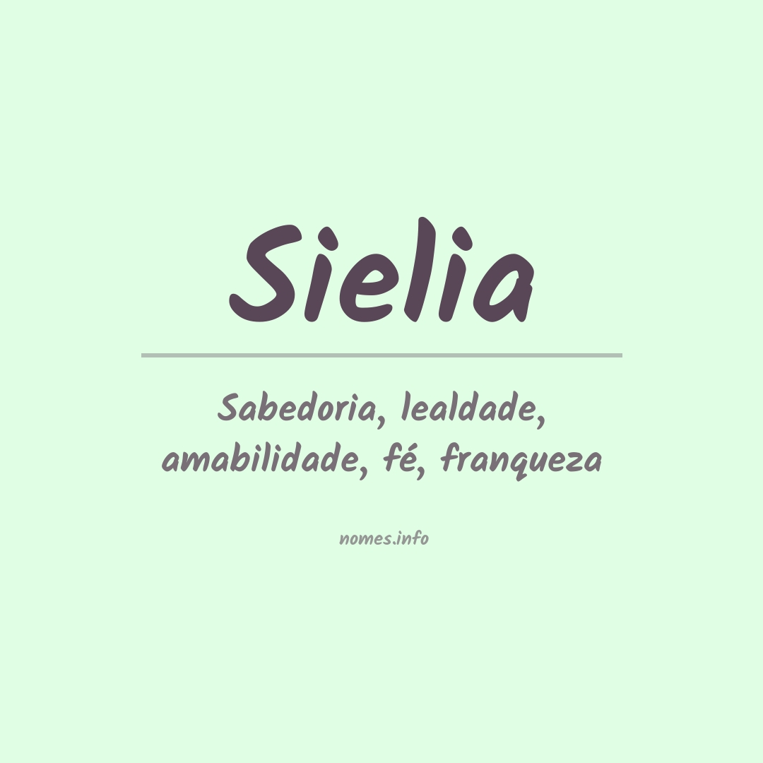 Significado do nome Sielia