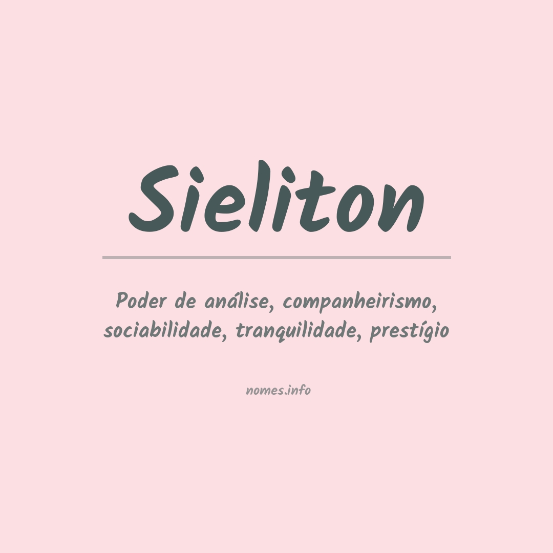 Significado do nome Sieliton