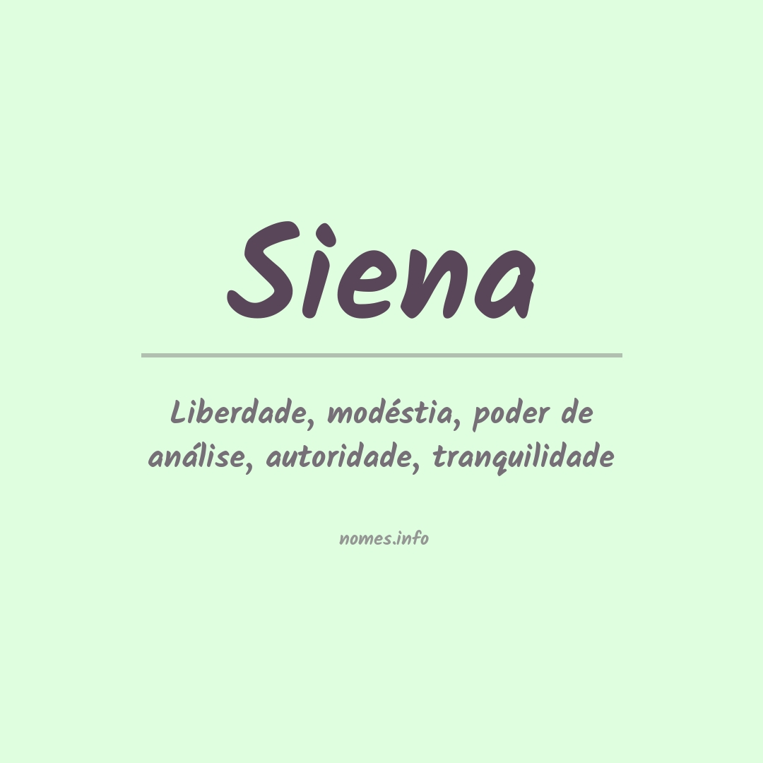 Significado do nome Siena
