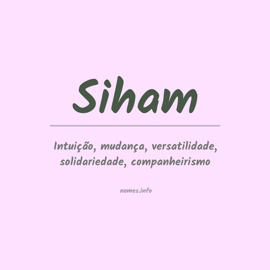 Significado do nome Siham