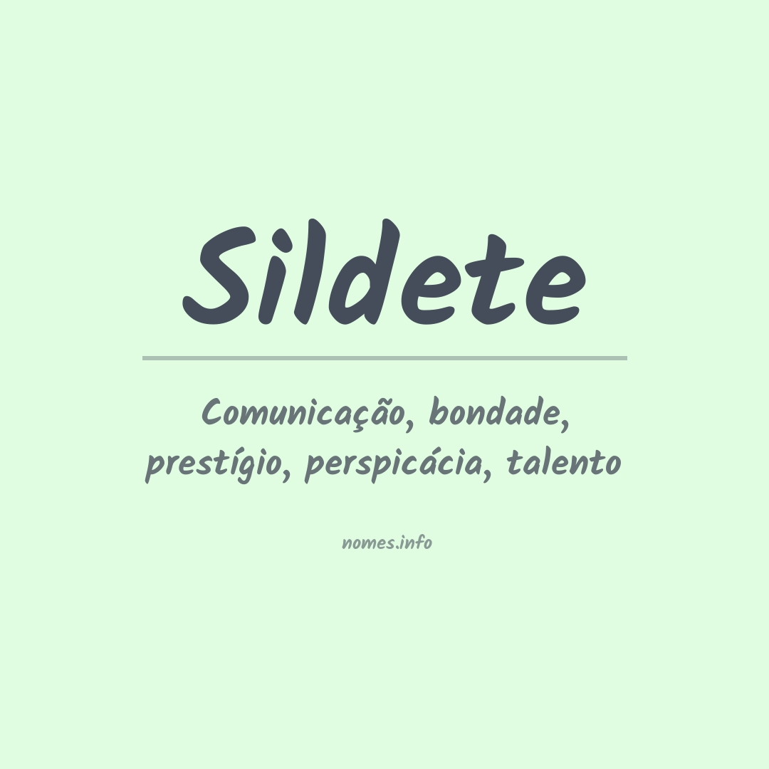 Significado do nome Sildete