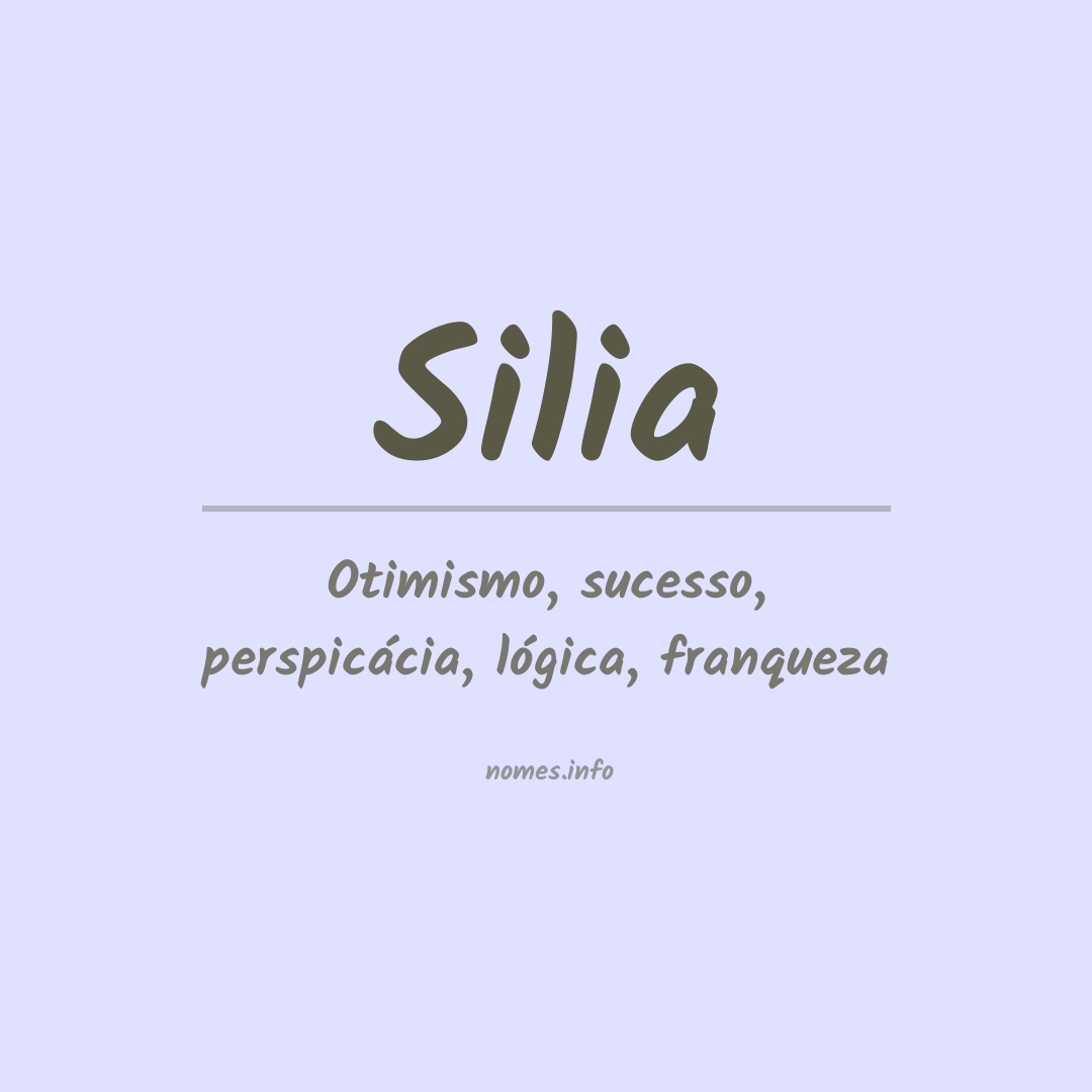 Significado do nome Silia