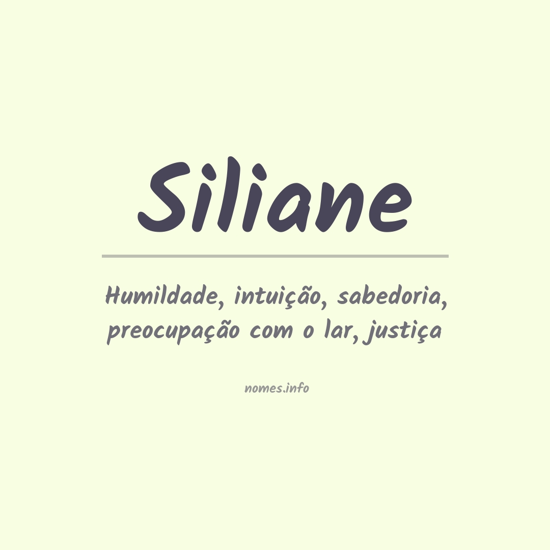 Significado do nome Siliane