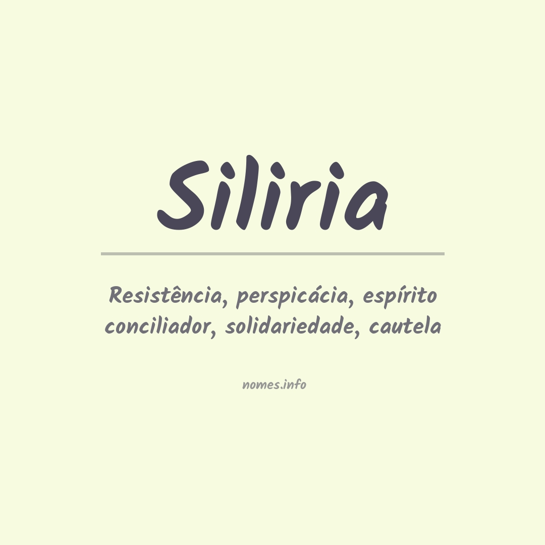 Significado do nome Siliria