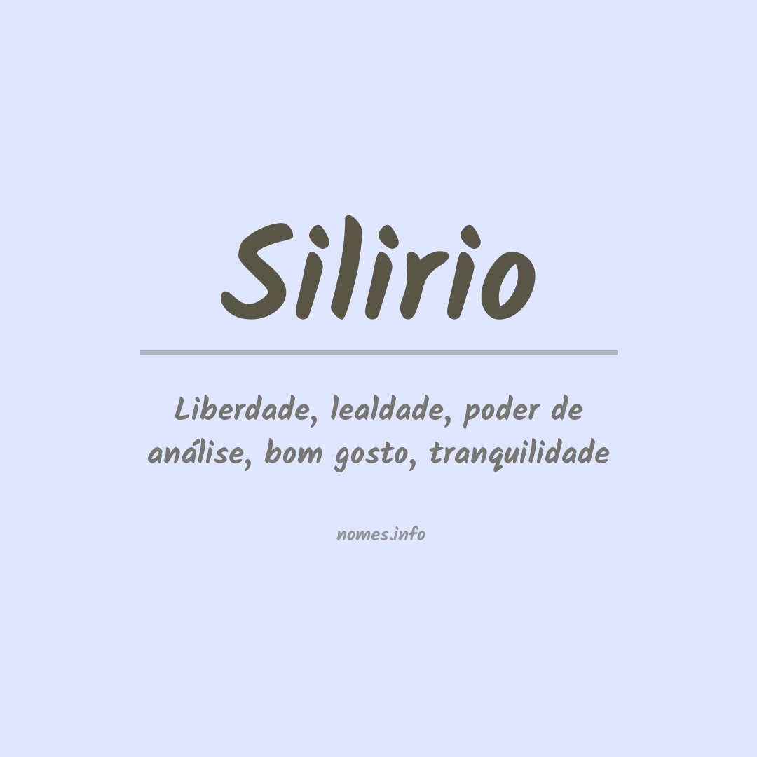 Significado do nome Silirio