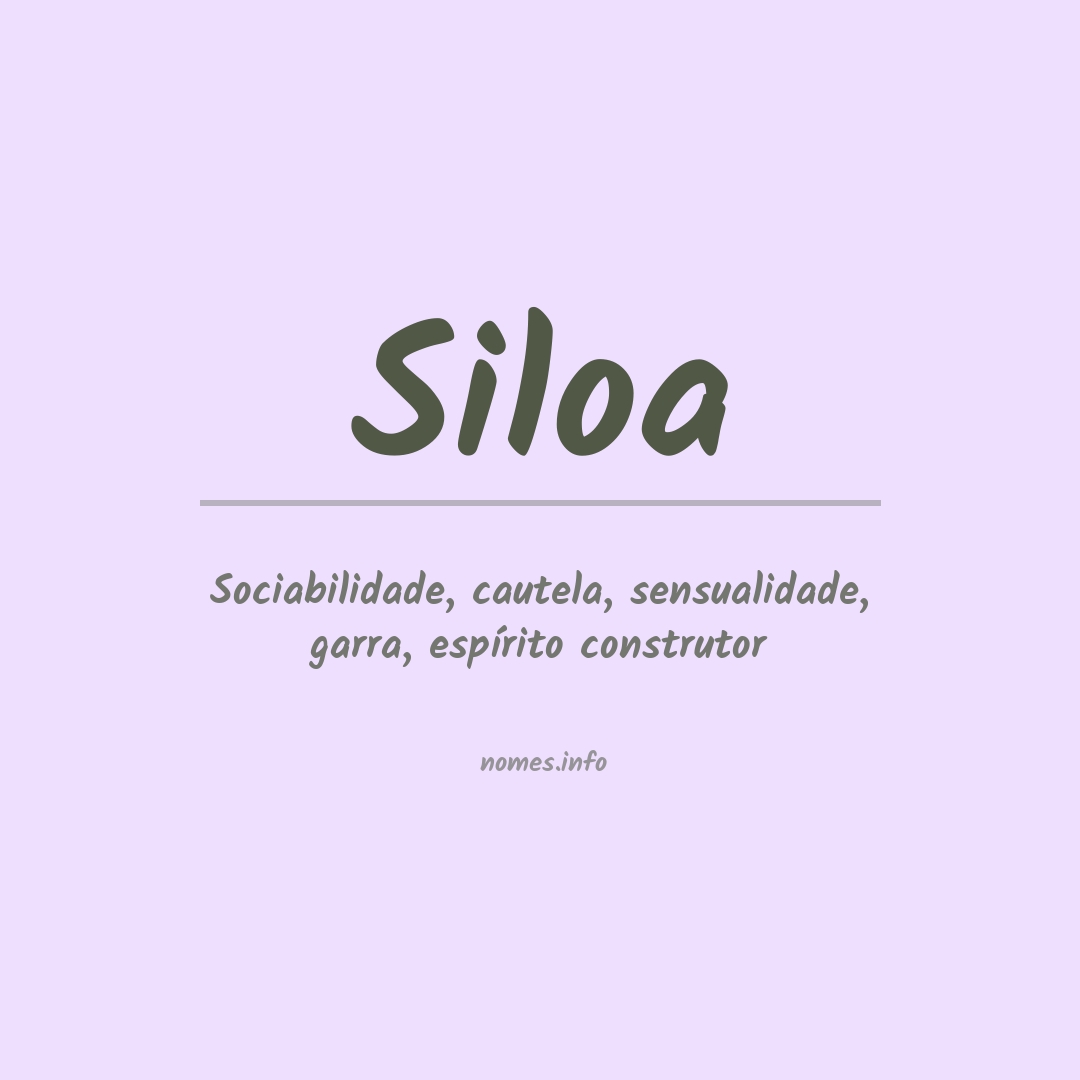 Significado do nome Siloa