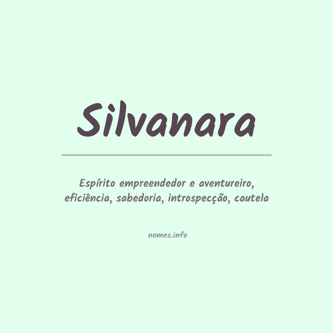 Significado do nome Silvanara