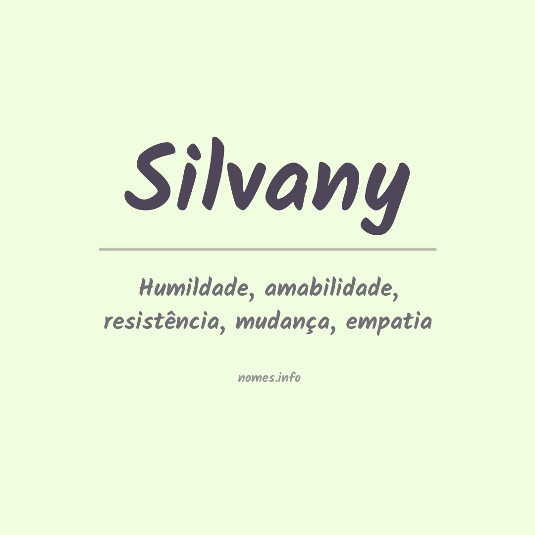 Significado do nome Silvany