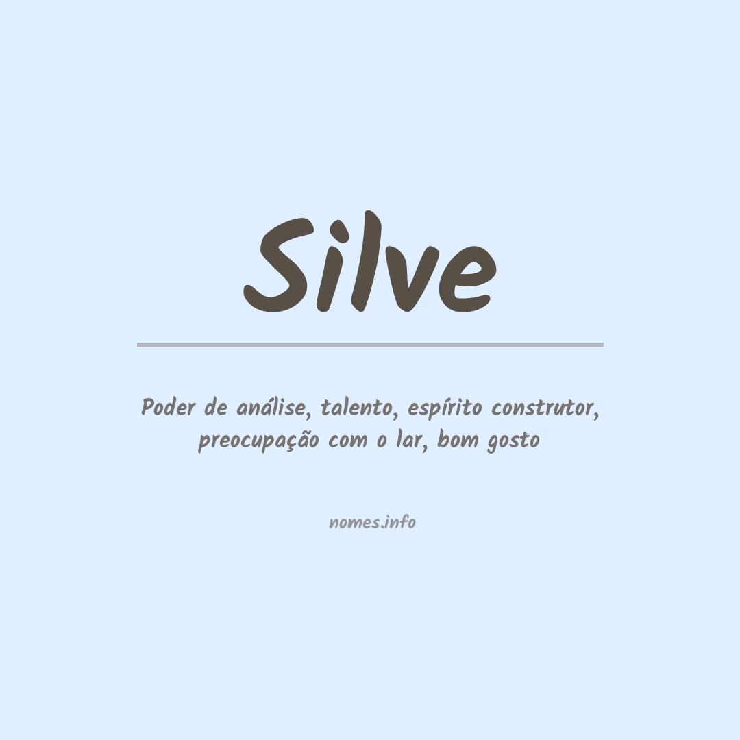 Significado do nome Silve