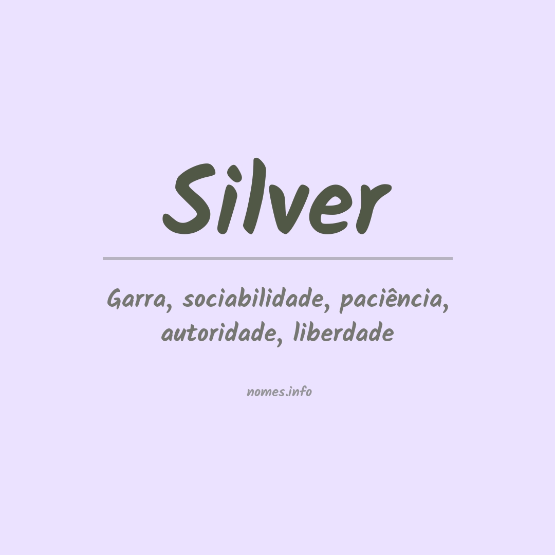 Significado do nome Silver