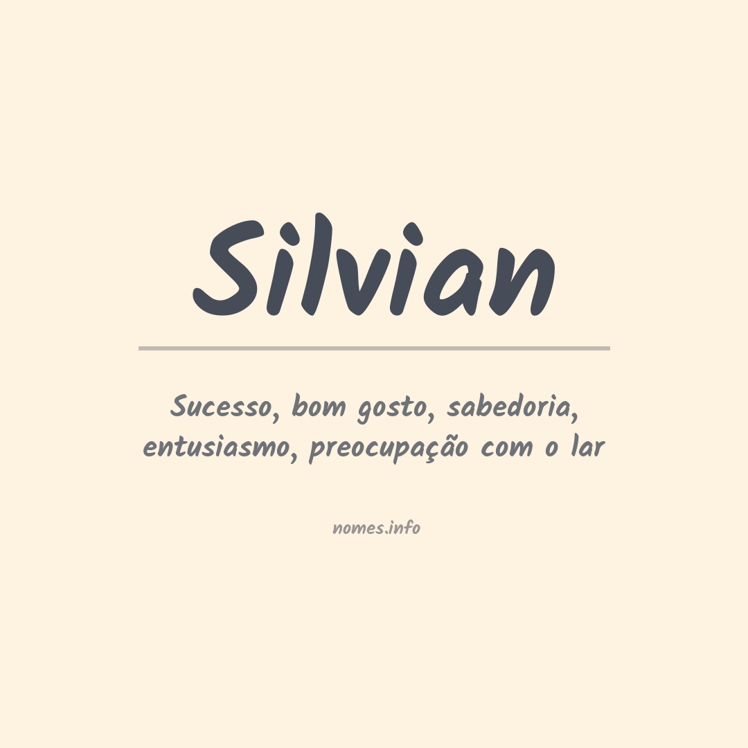 Significado do nome Silvian