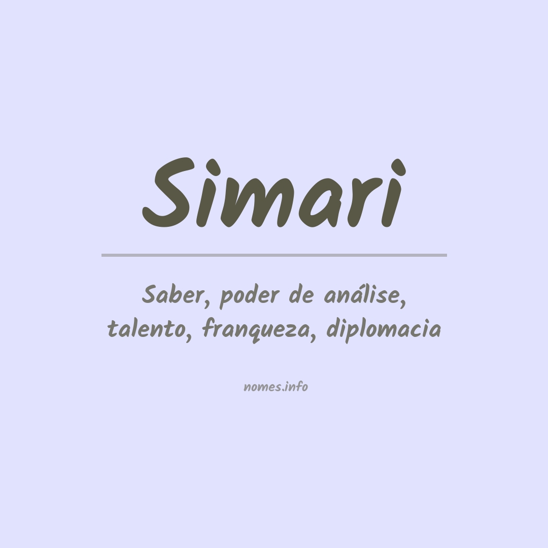 Significado do nome Simari